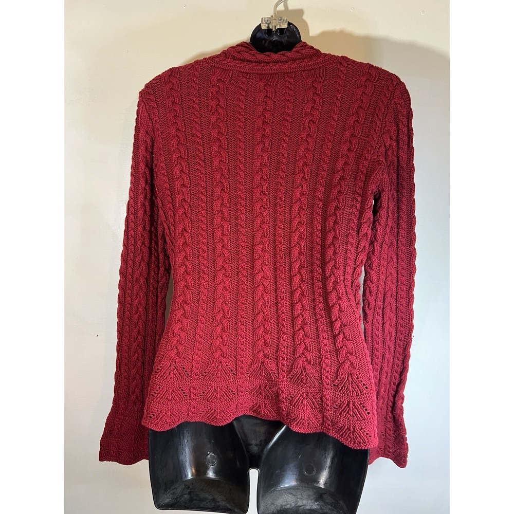 Vintage 90s Y2K Ralph Lauren Green Tag Red Knit Sweater Cozy Long Sleeve - Picture 3 of 5